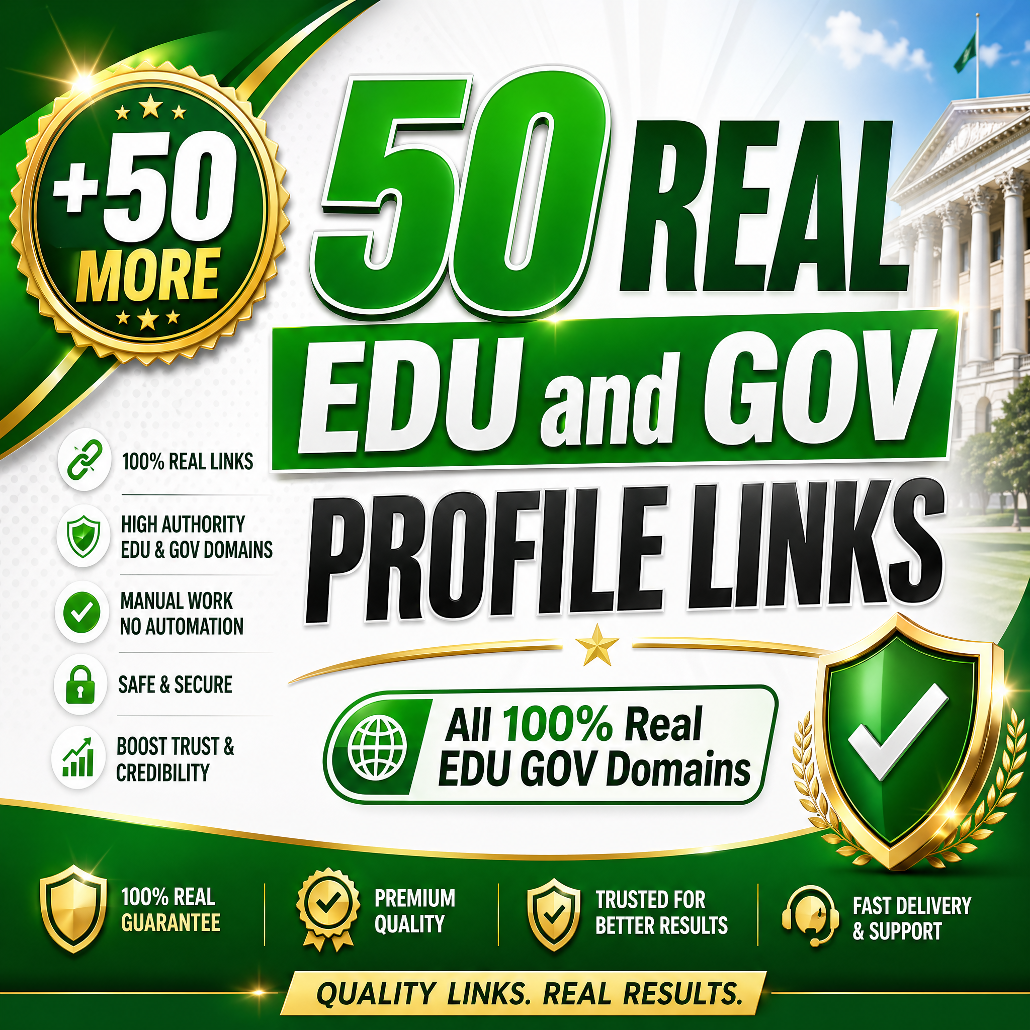 50 High DA REAL PROFILE Backlinks ONLY from Official....