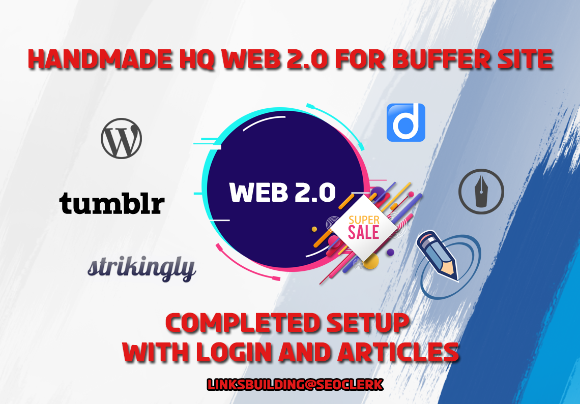 Manually Create HQ 40 Web 2.0 Blogs with Login and Ar...