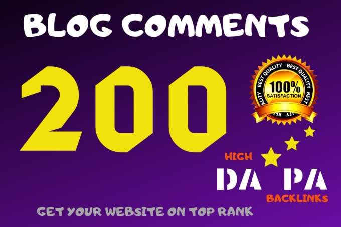 200 Blog Commenting backlinks is most reliable and po...