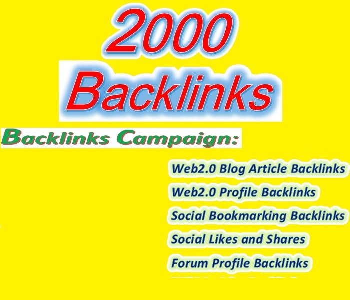 Create 2000 HQ Backlinks through SEO Campaign for you...