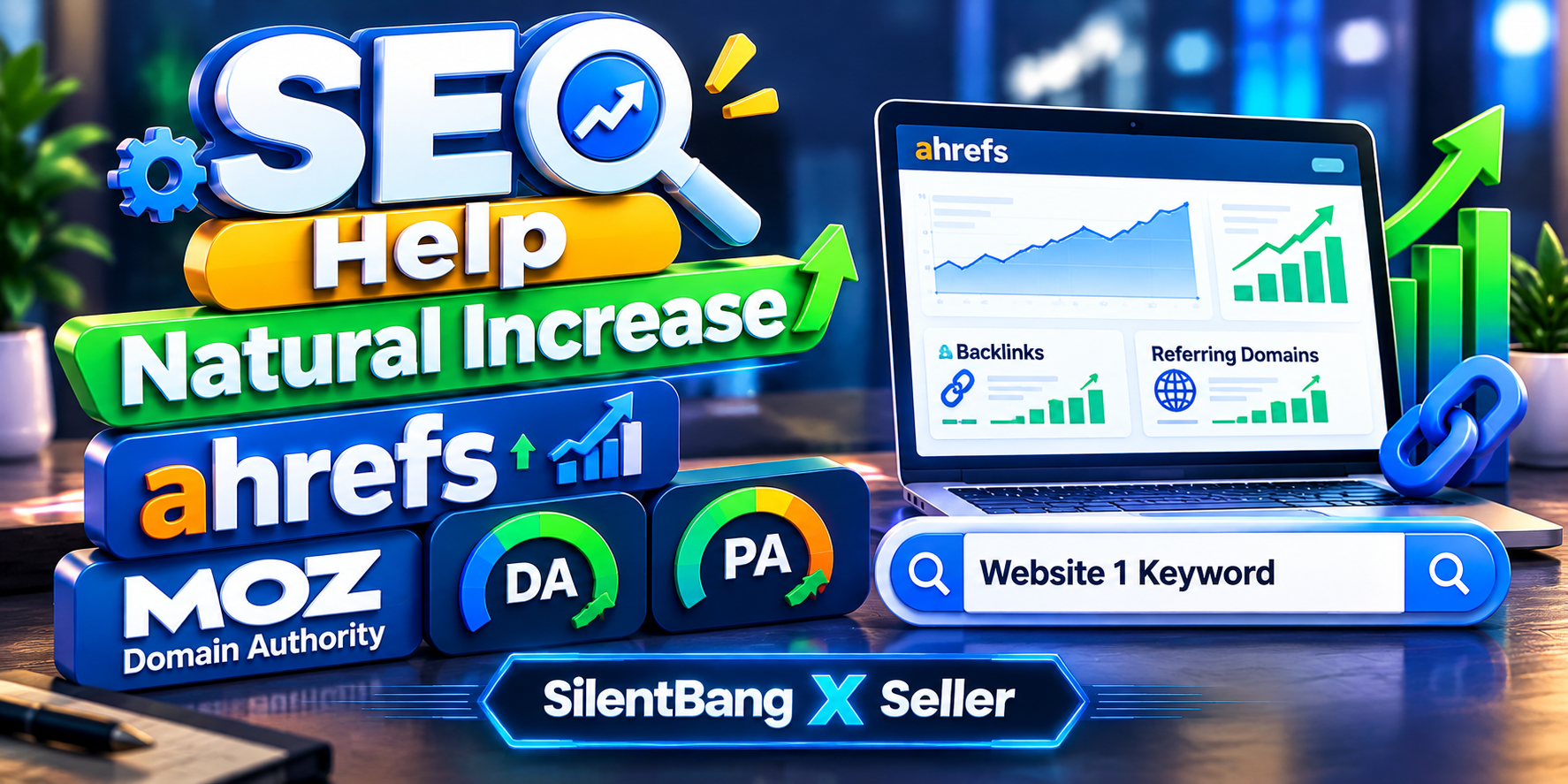 SEO Help Natural Increase Ahrefs Ratings MOZ Domain A...