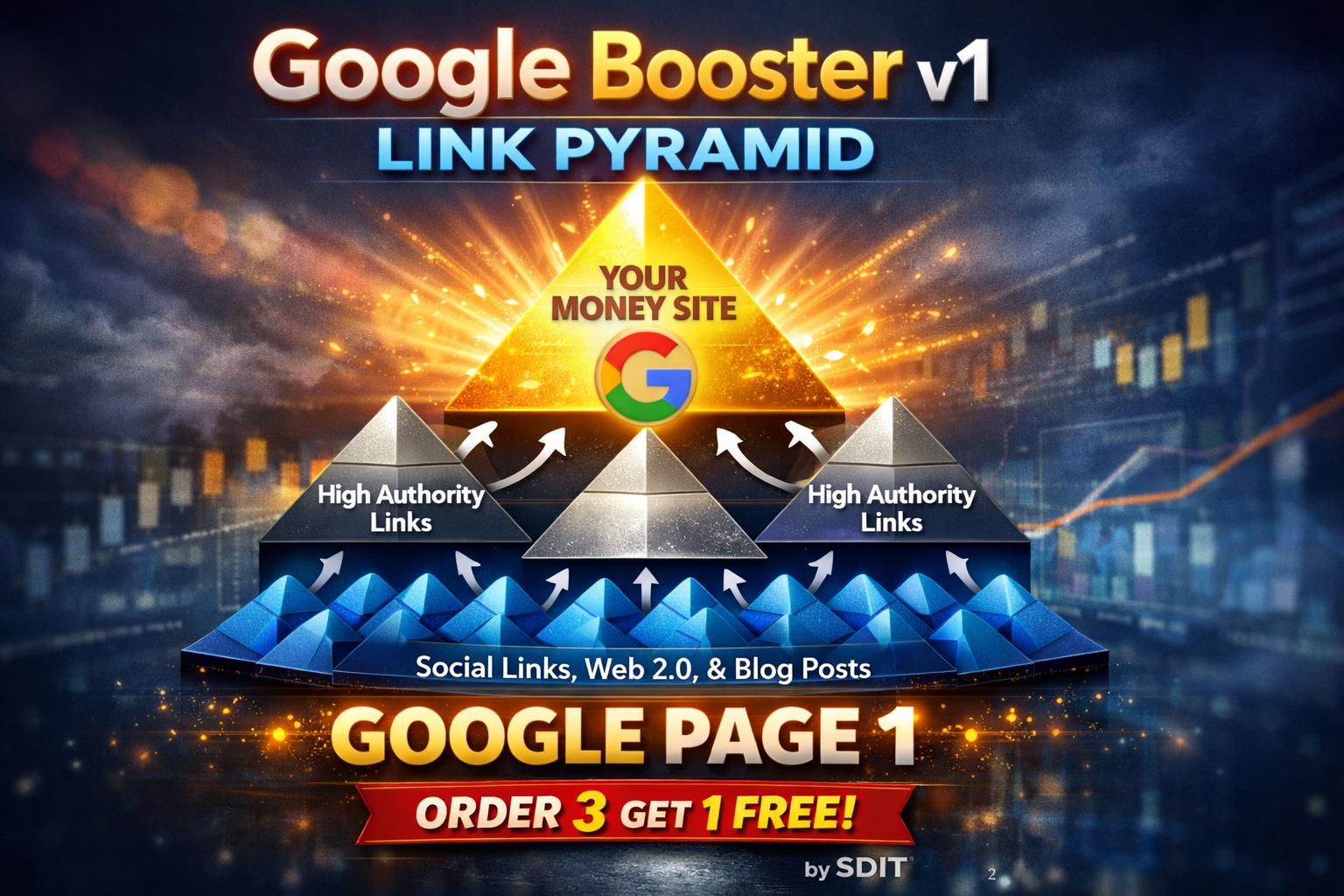 Google Booster v1 - 20,130 Link Pyramid - Google Page...