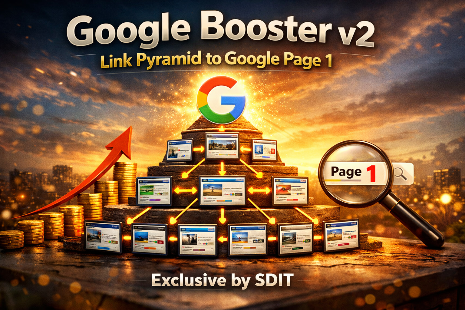 Google Booster v2 - 50,180 Link Pyramid to Google Pag...