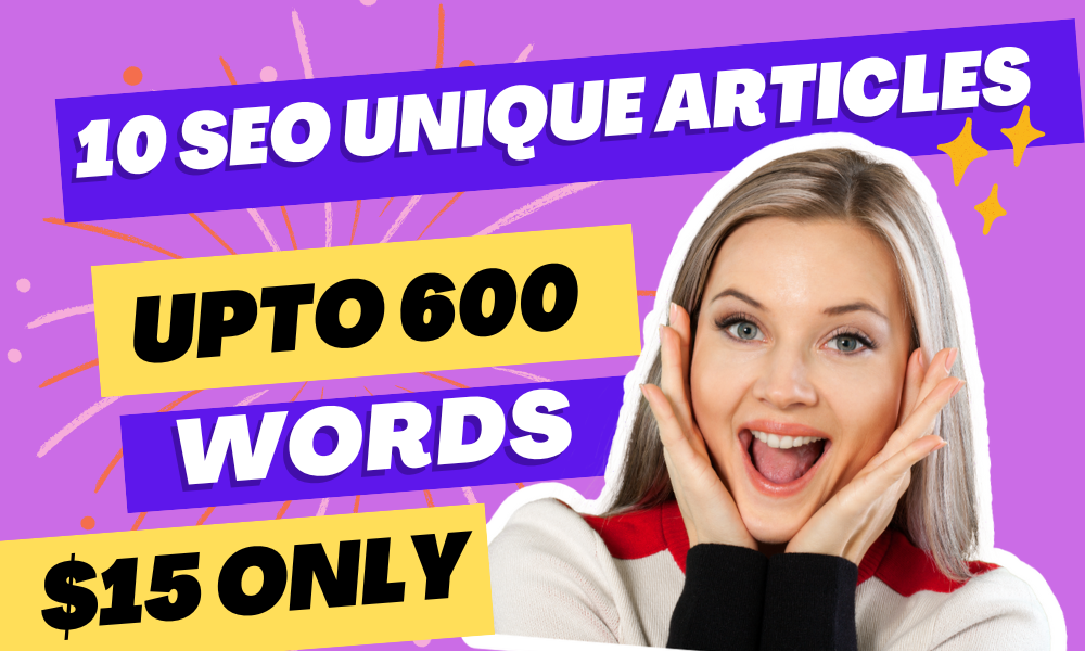 I will do 10 engaging SEO article or content writing ...