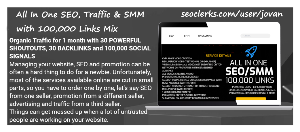 All In One SEO, Social Signals, Traffic & SMM w...