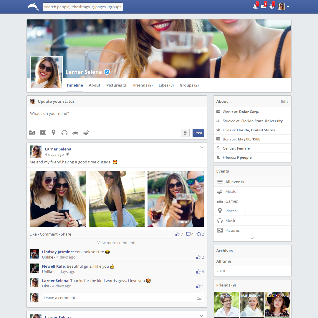 Design full Social Media Dynamic Website + Admin Pane...