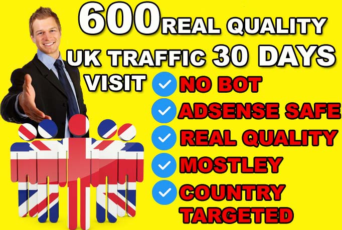 drive UK daily real traffic to your website for 30 Da...