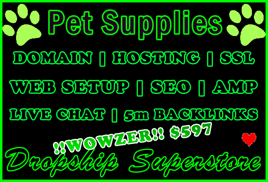 2x Dropship Supported Online Superstores - Domain - Hosting - SSL - Setup