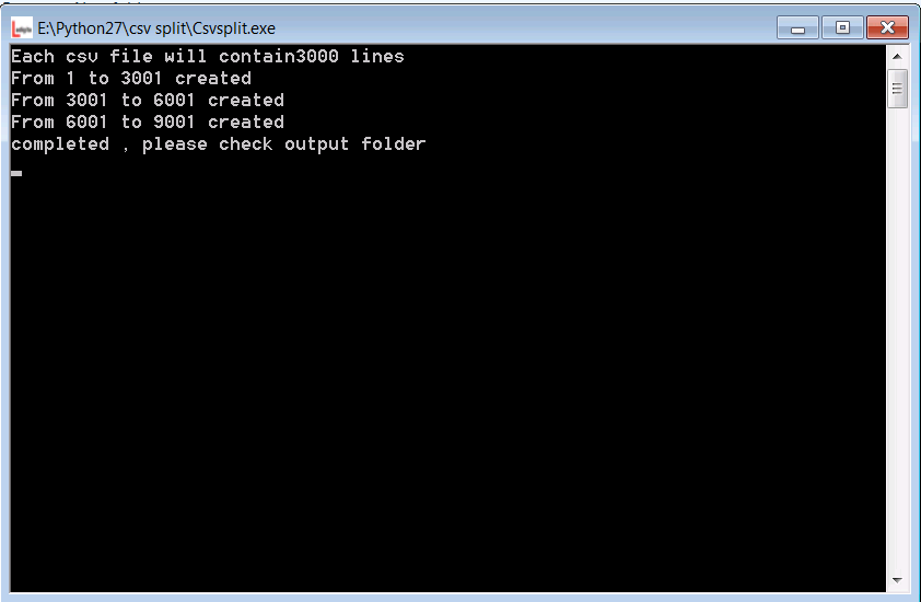 CSV file spliter, divide, cut CSV file