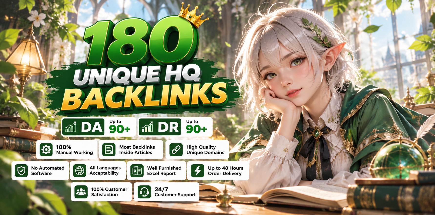I will Manually do 180 Unique HQ Backlinks on High-DA...