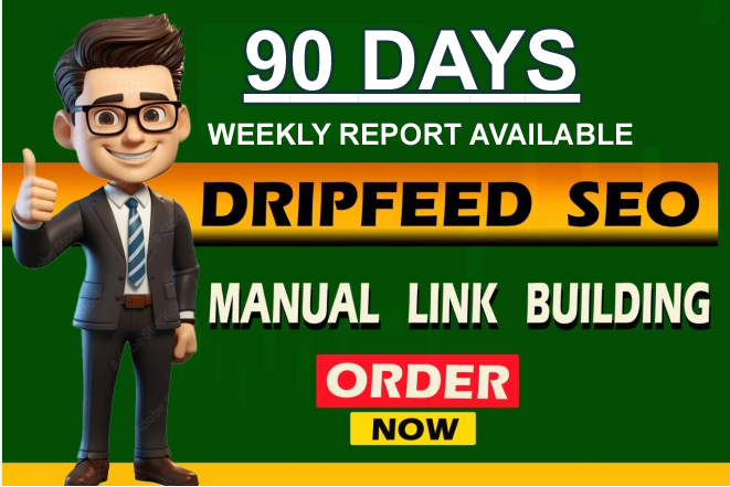 90-Day THREE MONTH Drip Feed Manual Link Building wit...