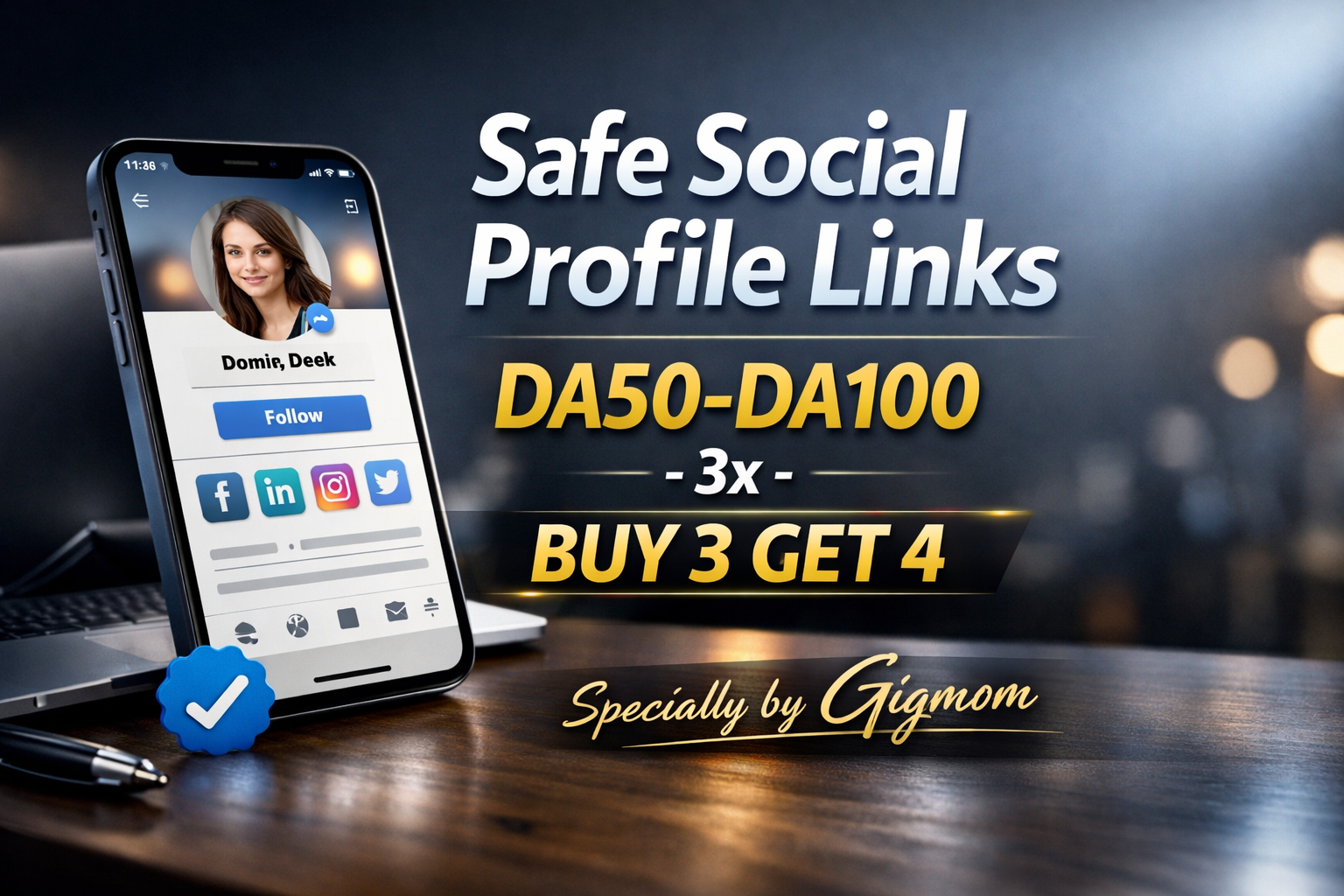 Safe 30 Soccial Profile Links DA50-DA100 - 3x - Buy 3...
