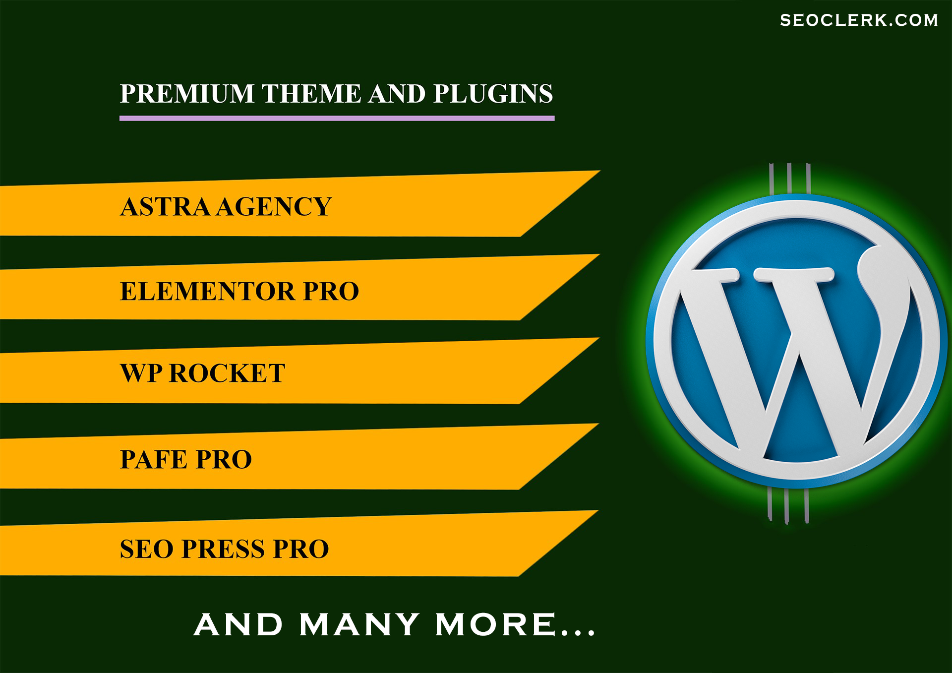 install wp rocket smush yoast seo elementor pro any w...