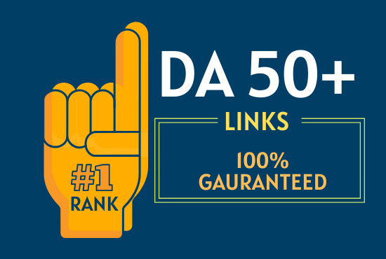 I will Make 50 Backlinks on DA 50+ sites to Rank on 1...