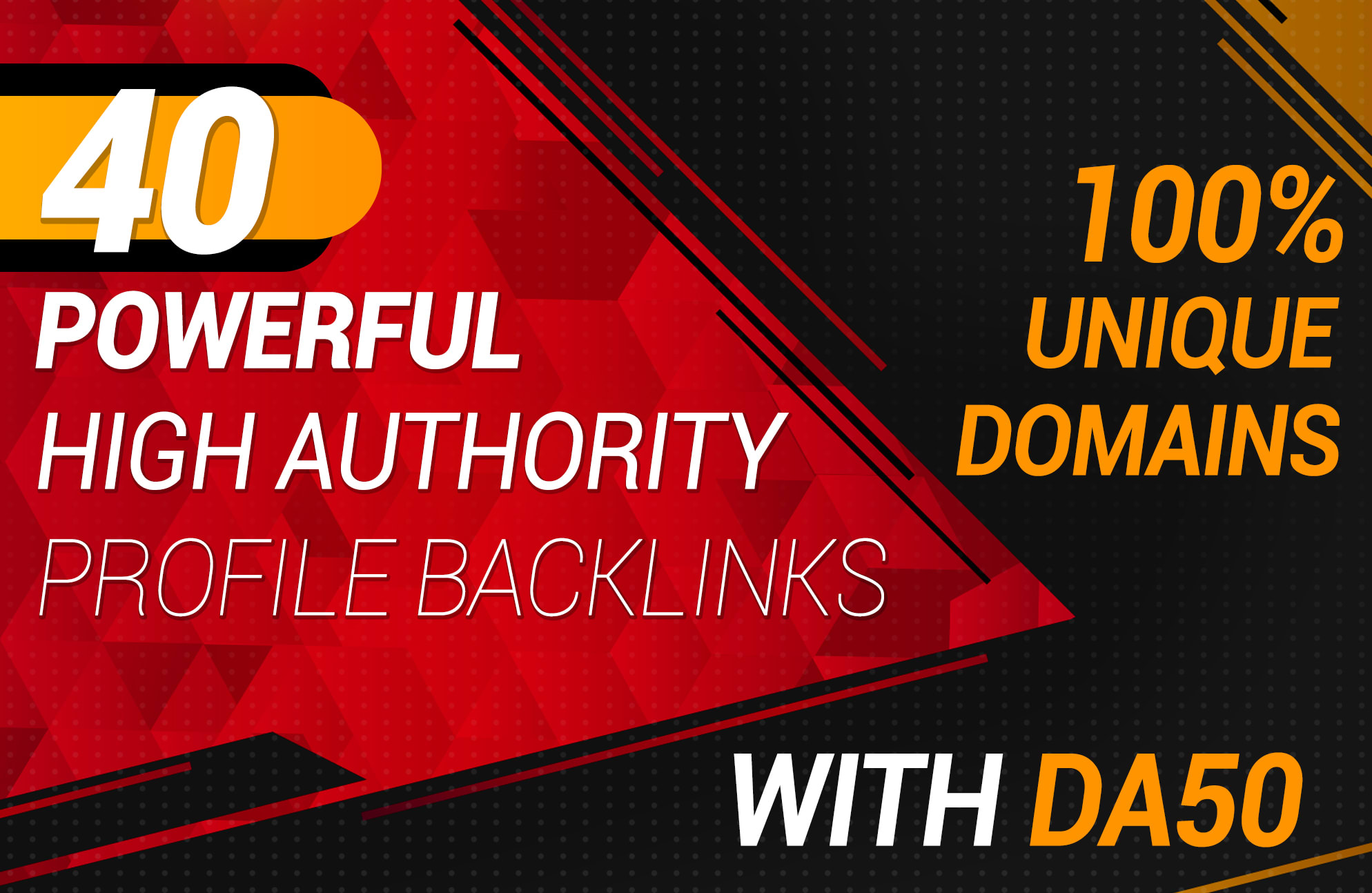 build 40 powerful high da50 SEO profile backlinks wit...