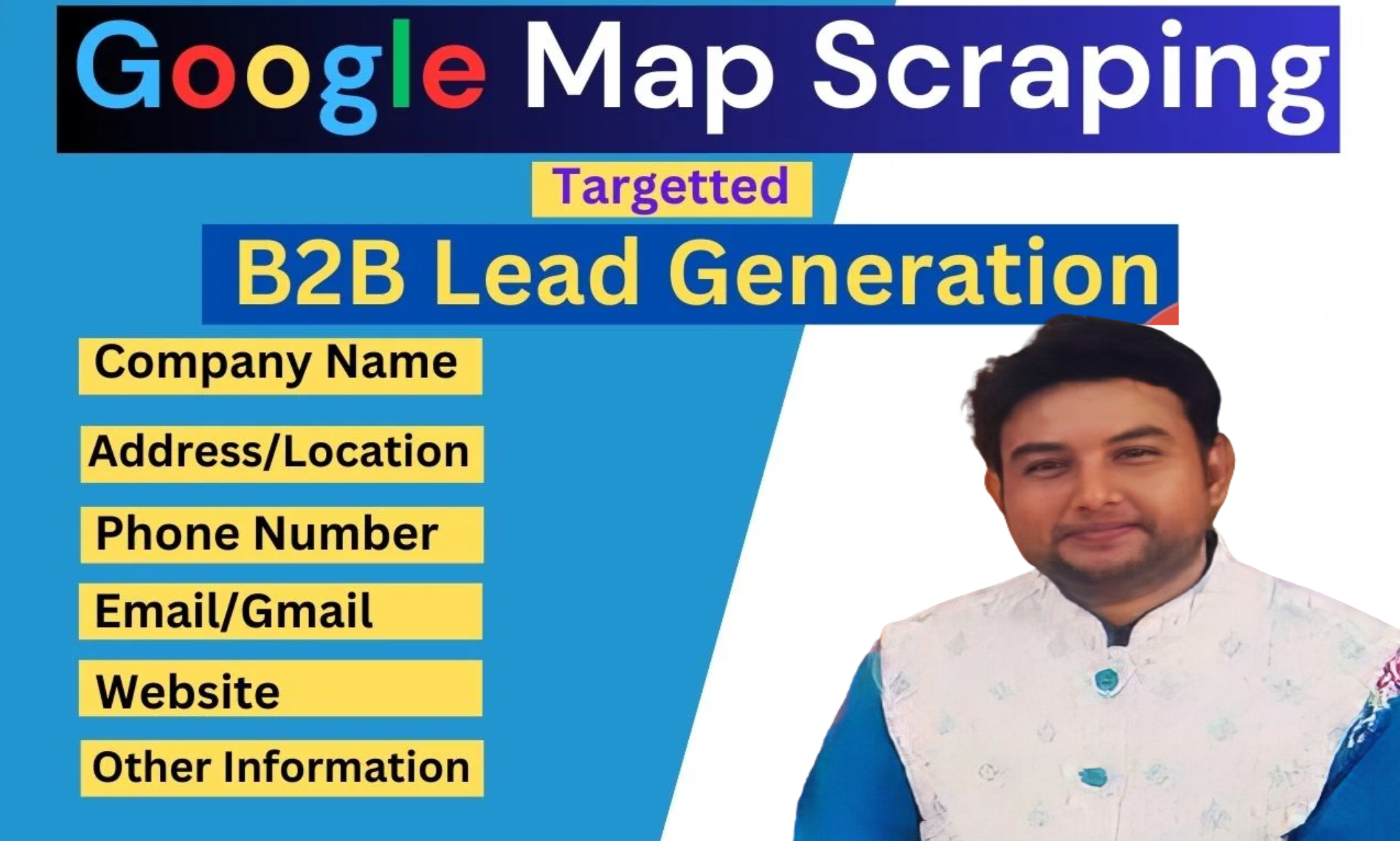 I will crawl google maps and collect b2b live leads f...
