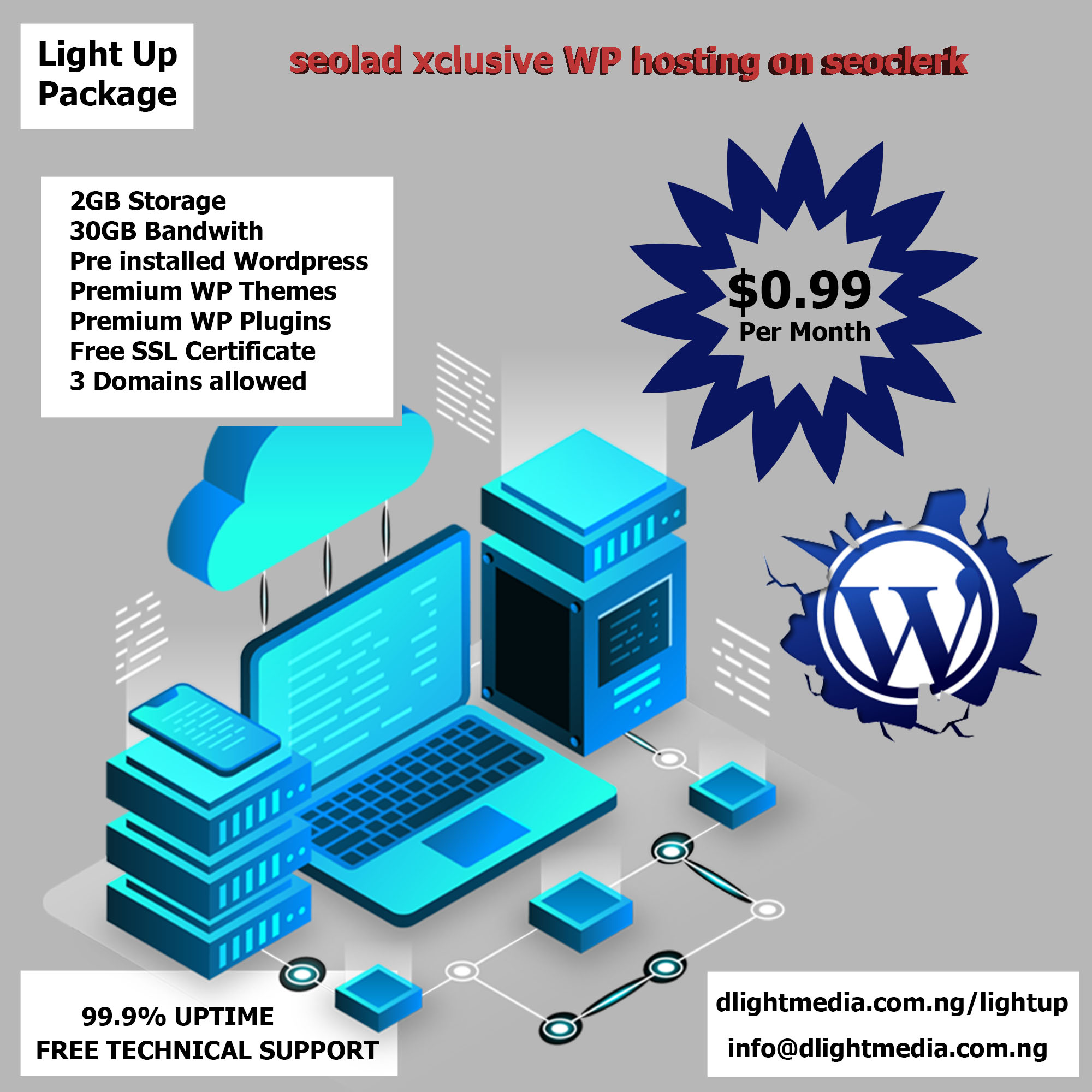 High quality UNLIMITED Hosting plus Premium themes an...