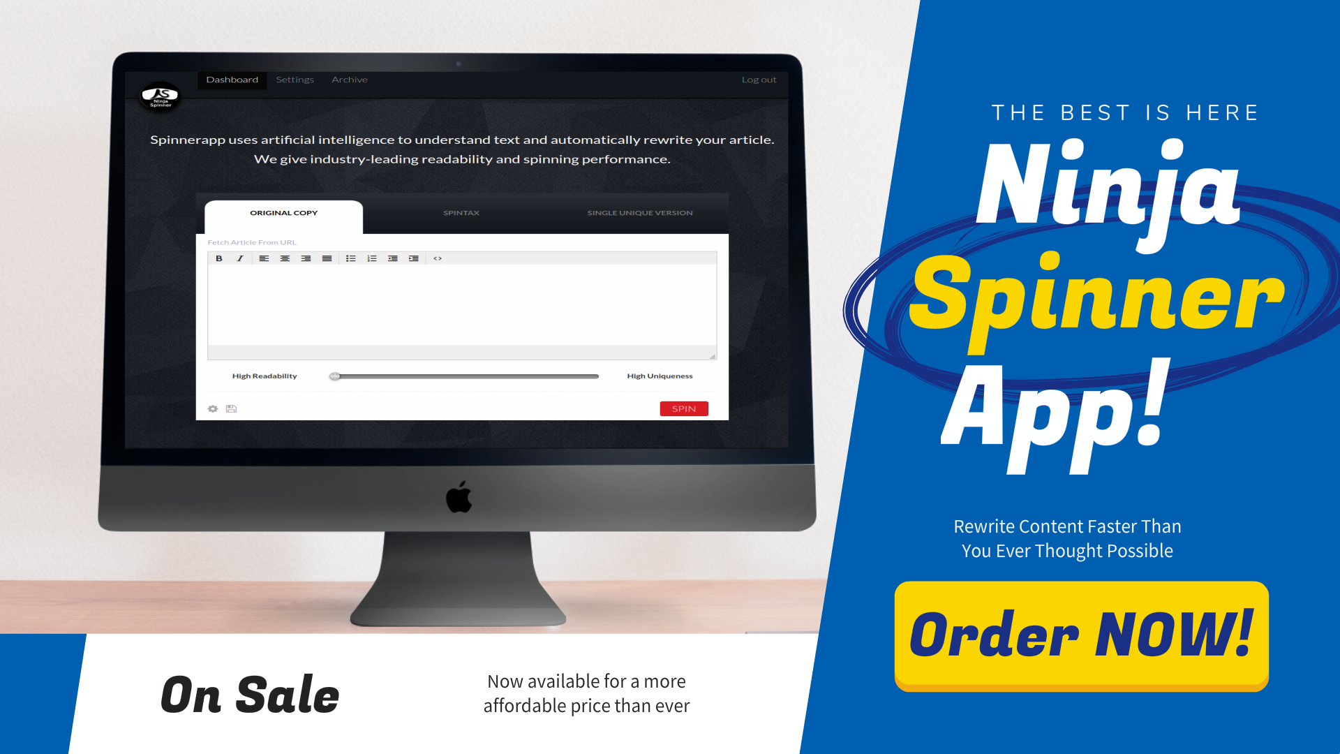 Ninja Spinner - High Quality Content Spinning for 30 ...