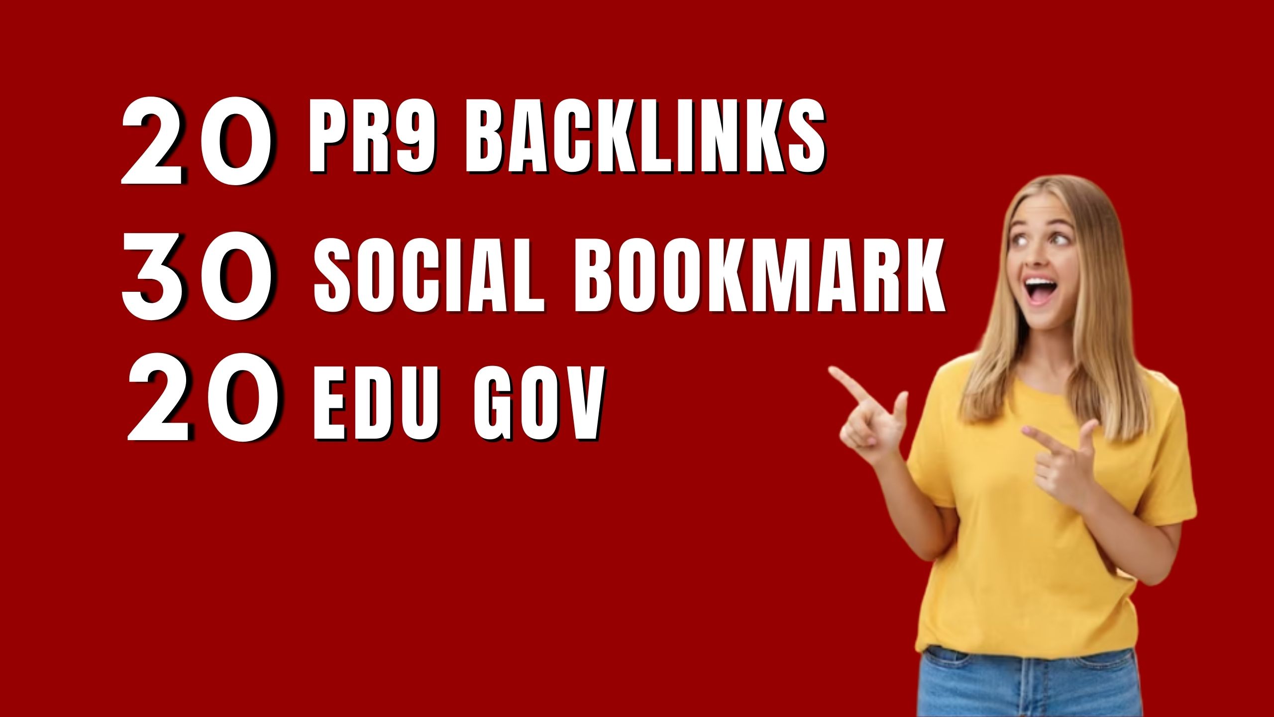 20 Edu, Gov 20 Pr9 profile backlink 30 high DA Social...