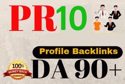 25+PR10, DA90+ Profile Backlinks To Increase Your Go...