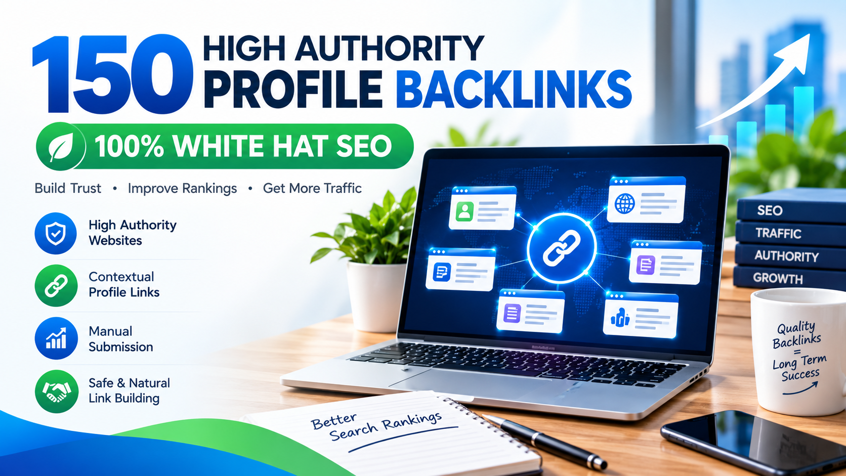 150 High Authority Profile Backlinks via 100 White Ha...