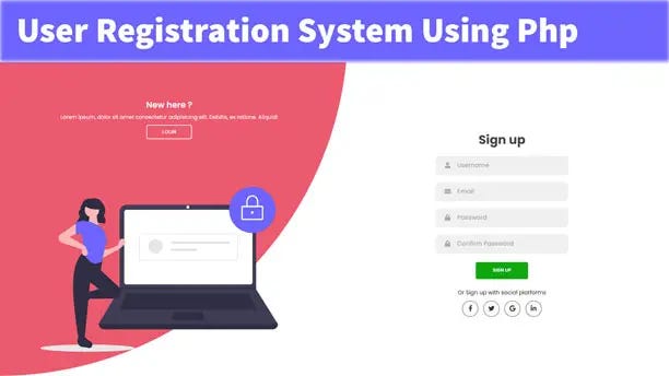 Write a PHP login & registration system in your w...