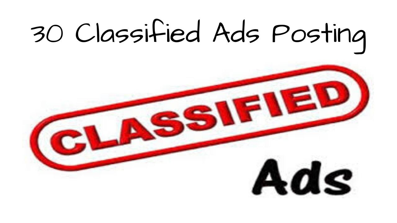 Publish Manually 30 Classified Ads publishing for Bui...