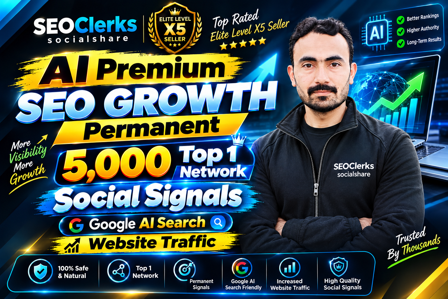 AI Premium SEO Growth Permanent 5,000 Top 1 Network S...