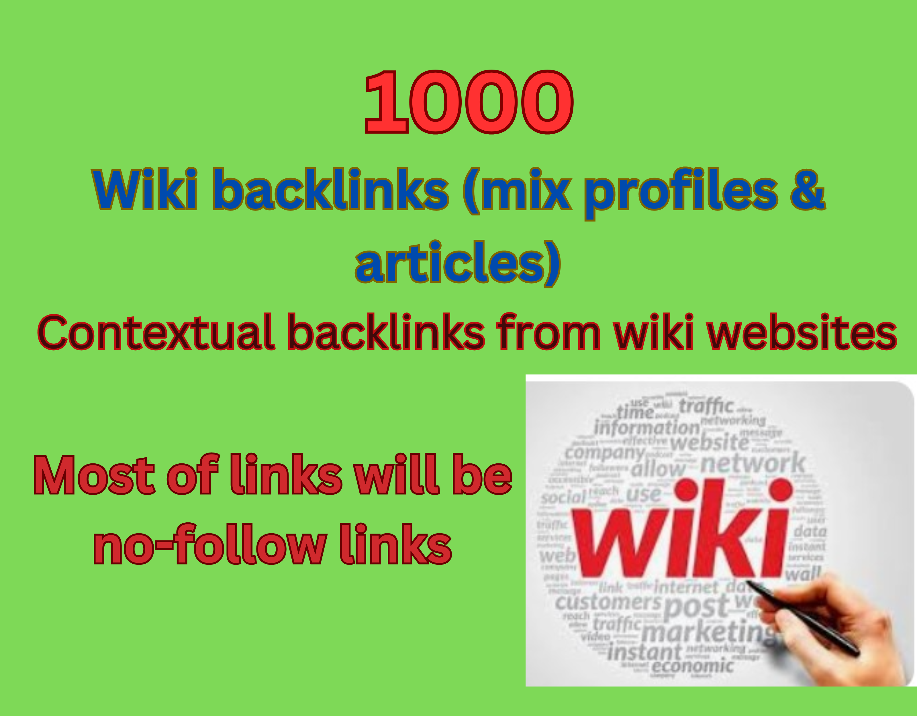 1000 Wiki backlinks Contextual backlinks from wiki we...