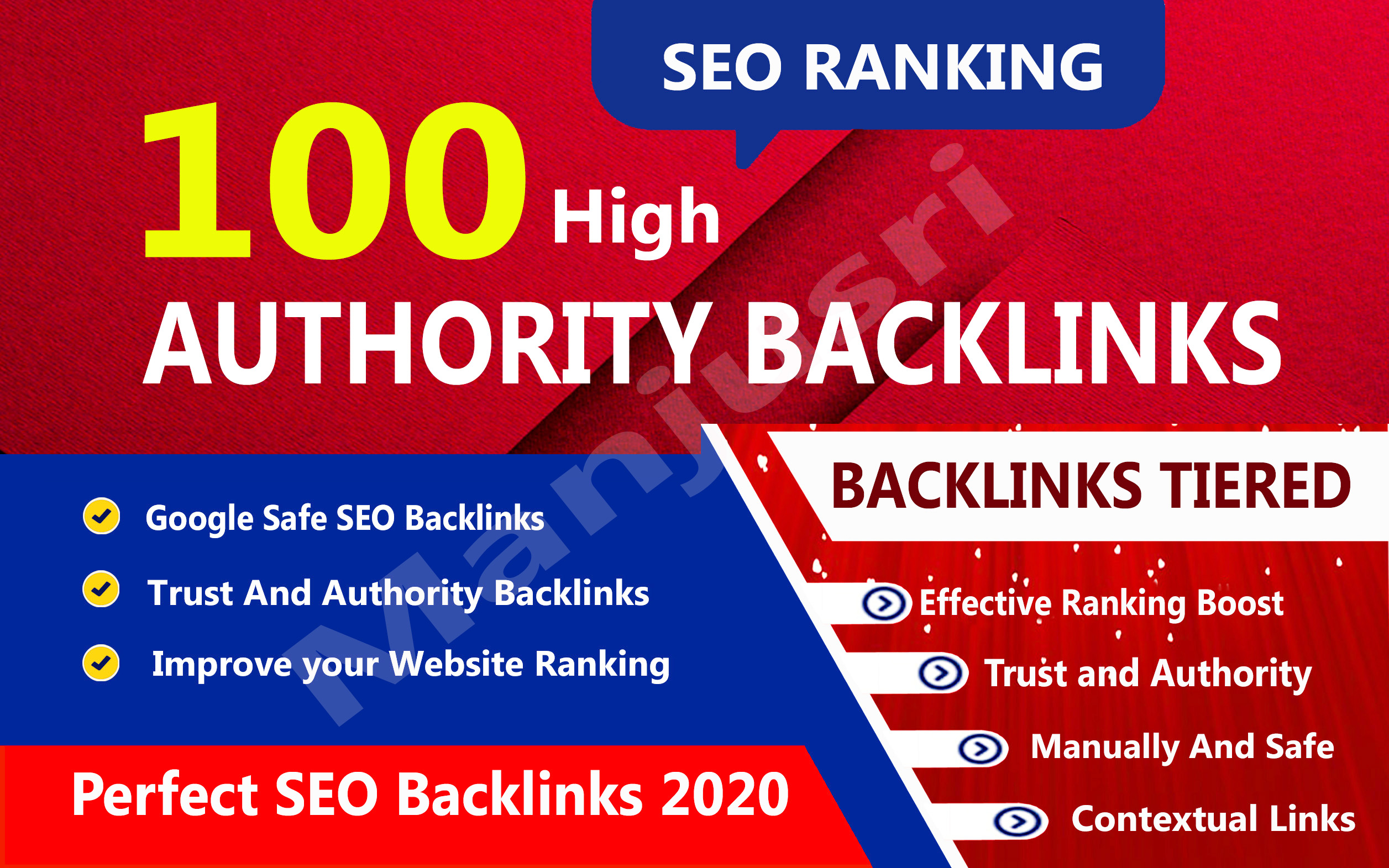 Rank your website on google, 100 high authority back...