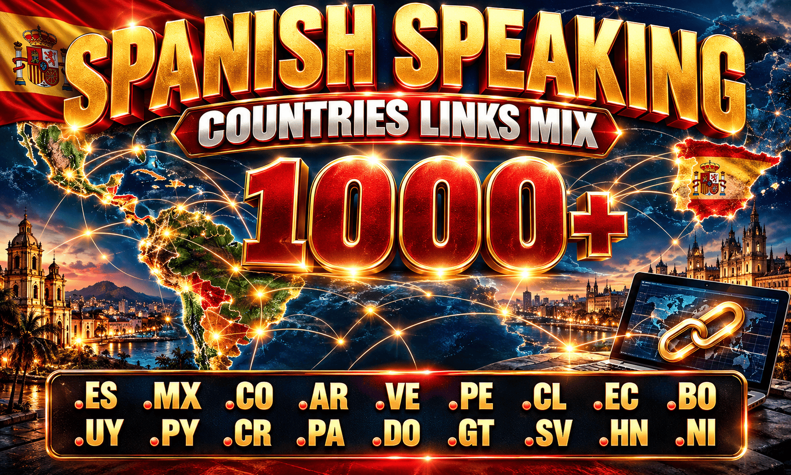 1000+ Spanish speaking countries backlinks