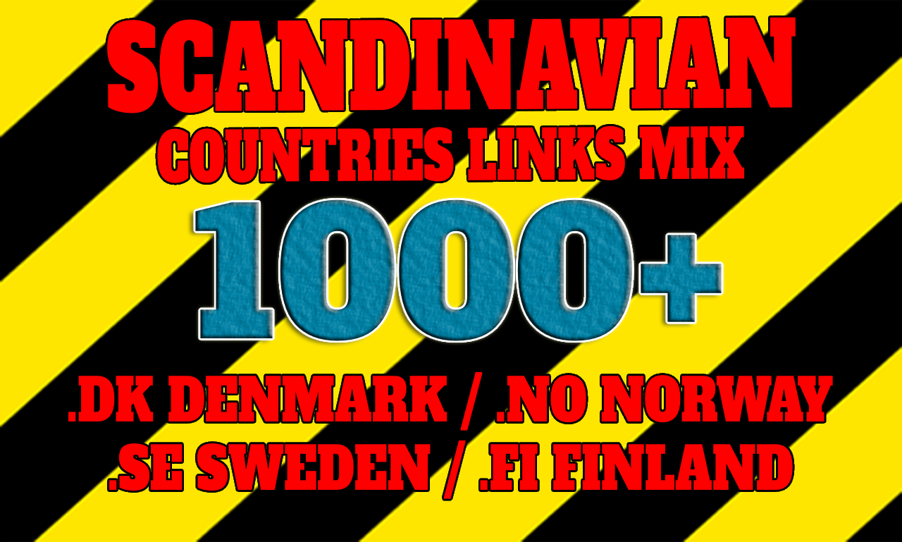 1000+ Scandinavian countries mix DK NO SE FI backlink...