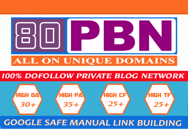 I will Create 80 permanent 20+ DA PA TF CF Powerful P...