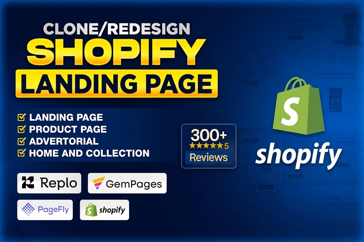 I will clone a shopify landing page, advertorial pag...