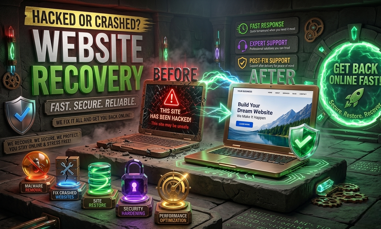 I will recover hacked or crashed wordpress, wix, sq...