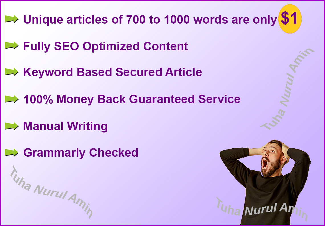 1000+ words SEO Optimized 5 Article & completely ...