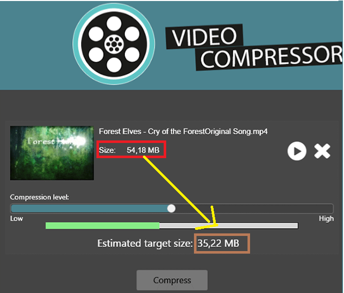compress large unlimited size video to any format