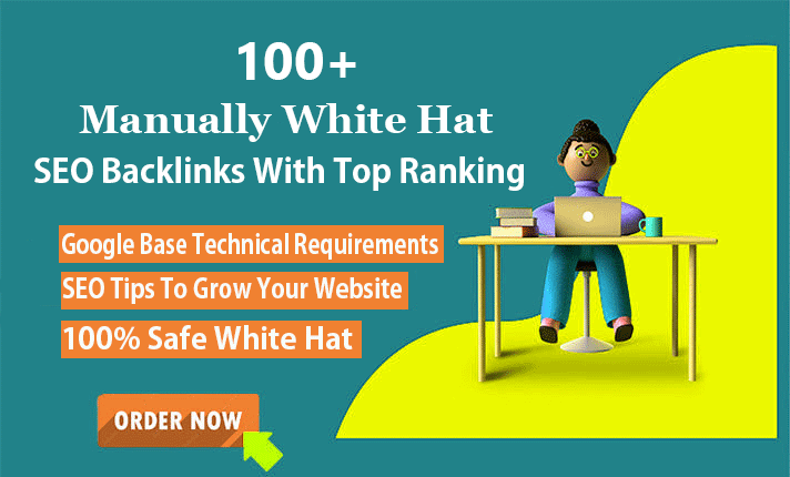 I will build 100 manually DA 90+ white hat SEO backli...