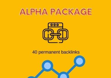 Alpha package, 40 permanent backlinks from PageRank ...