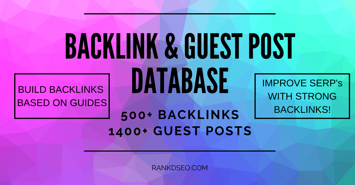 500+ Backlinks, 1400+ Guest Posts - DATABASE