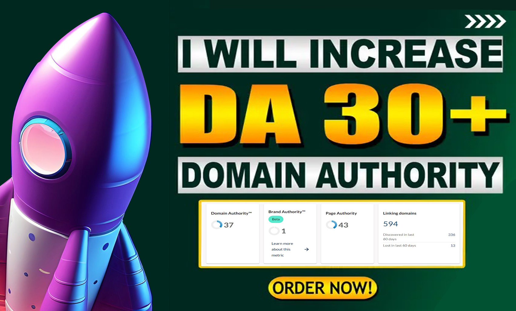 Increase MOZ Domain Authority DA30+ to help your webs...