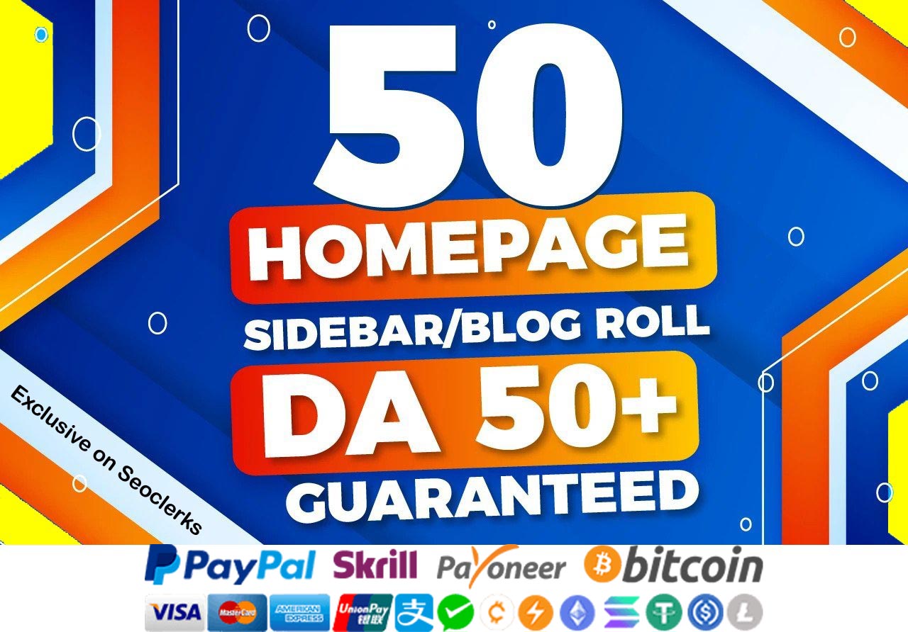 Get Improve Ranking on google 50 Sidebar/blogroll DA5...