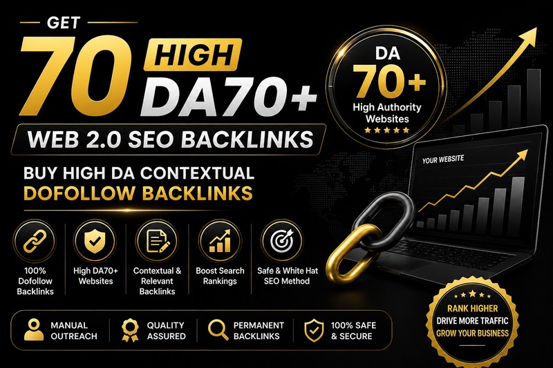Get 70 High DA70+ WEB 2 SEO Backlinks, buy High DA C...