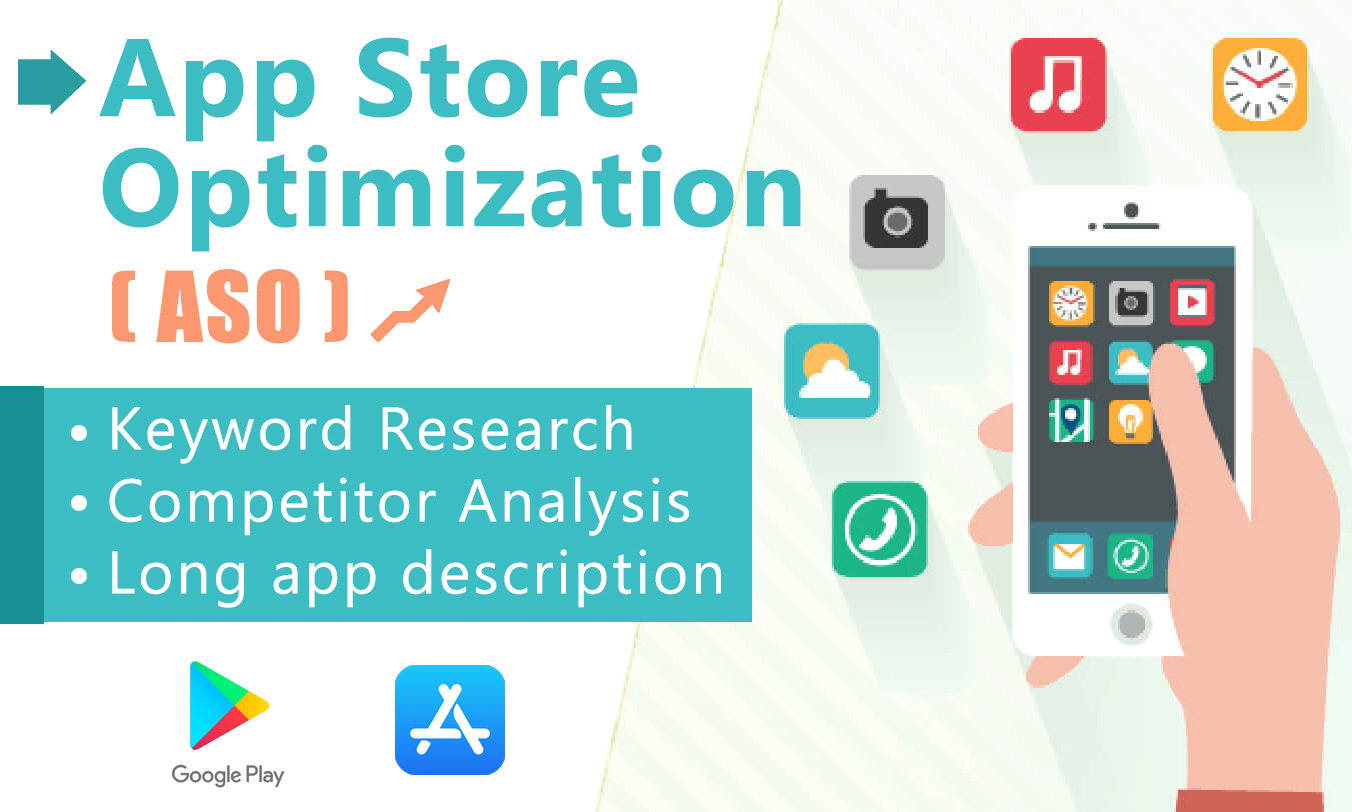 Boost app rank in google store and app store with aso...