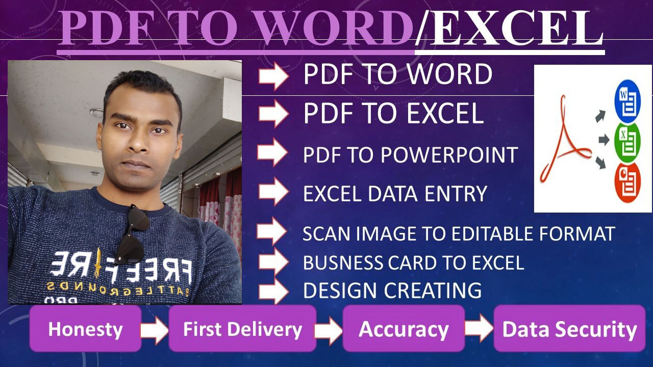 I will convert PDF file to Word, Excel, Powerpoint