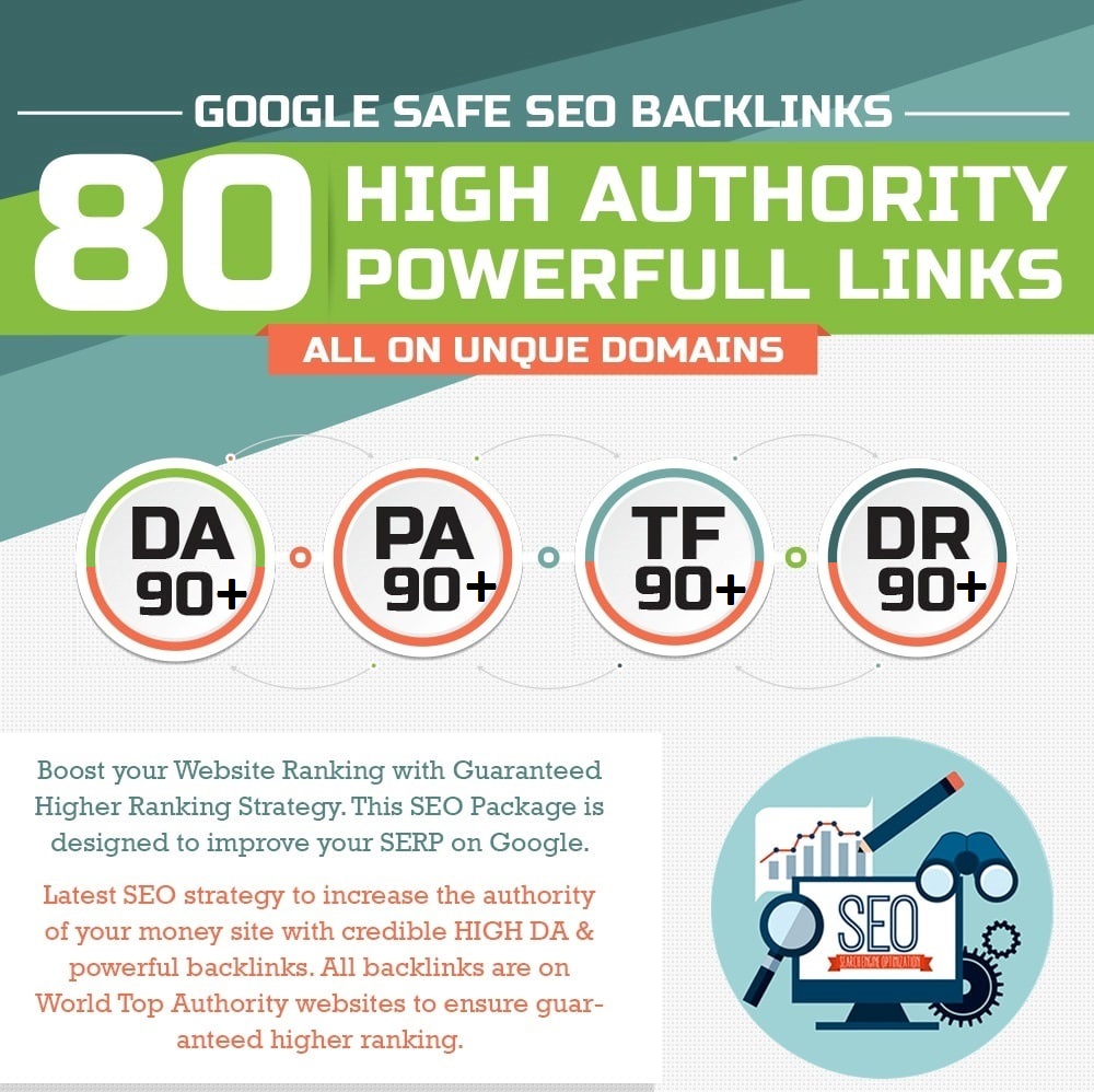 Safe SEO - MANUALLY 80 UNIQUE SEO BackIinks on DA 90+...