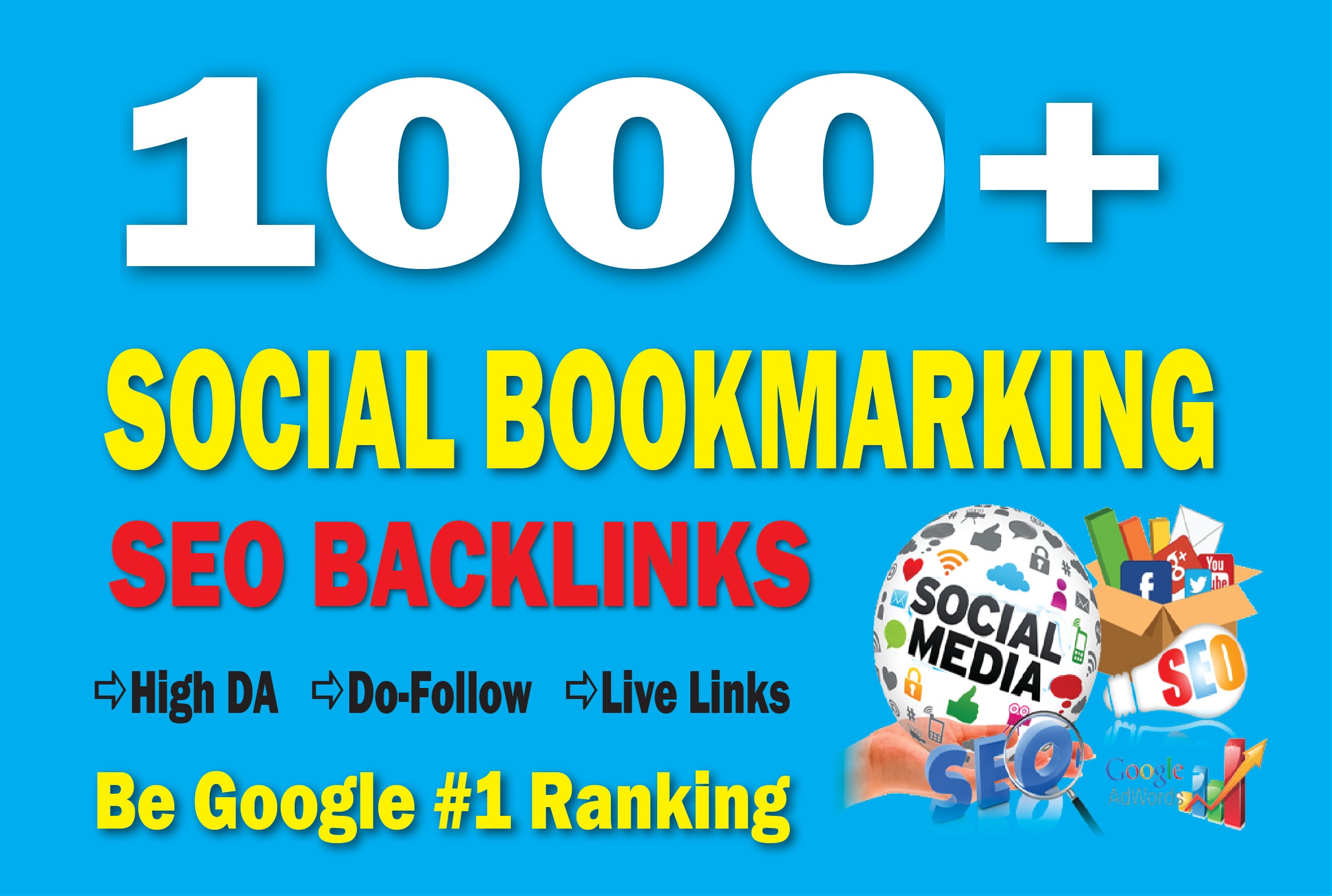 1000 High Domain Authority Social Bookmarking SEO Bac...