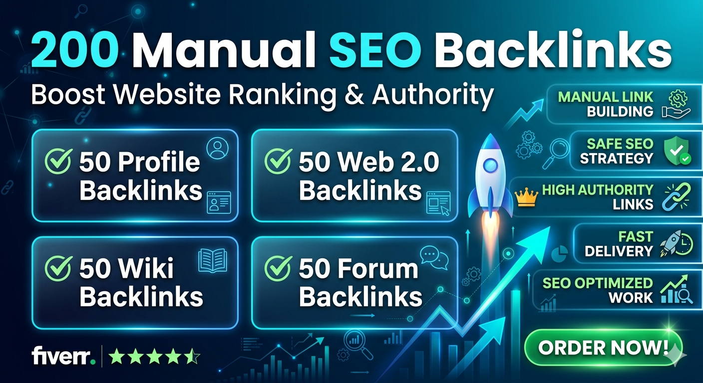 I will build 200 powerful manual SEO backlinks for we...