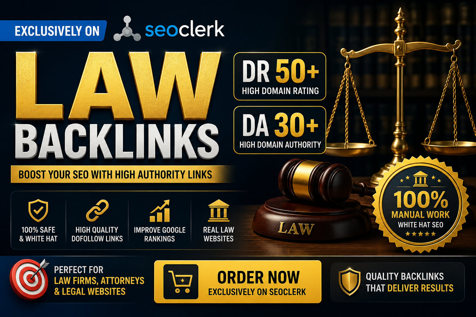 Premium 10x Law Backlinks DR50+ DA30+ - Boost Legal S...