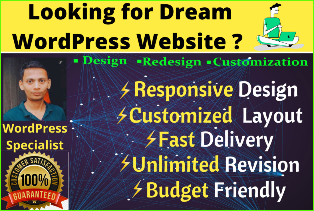 design a mobile responsive wordpress website and crea...
